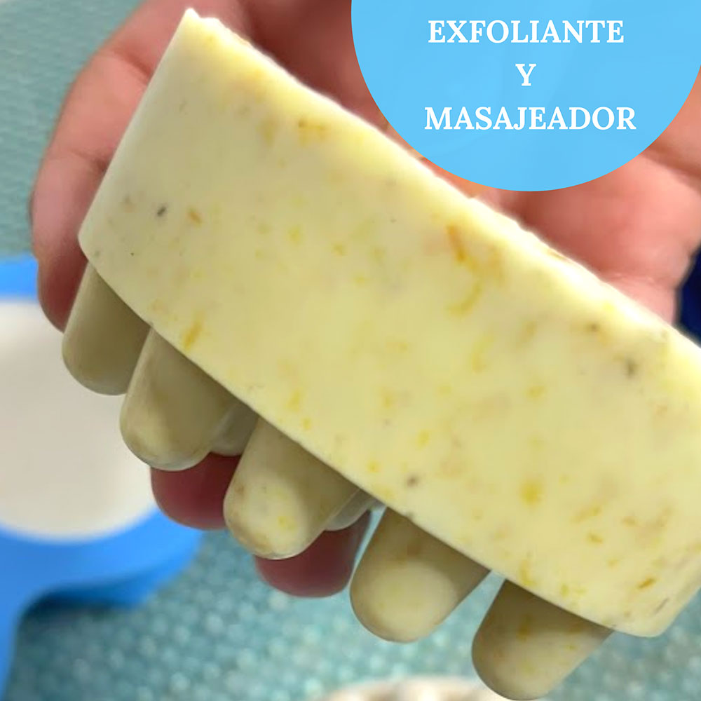 Rejuvenecedor Exfoliante y Masajeador de Avena y Flor de Caléndula Jabón