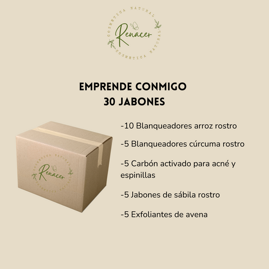 Caja de 30 jabones emprende conmigo