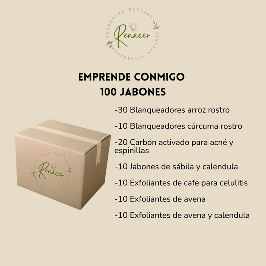 Caja de 100 jabones emprende conmigo