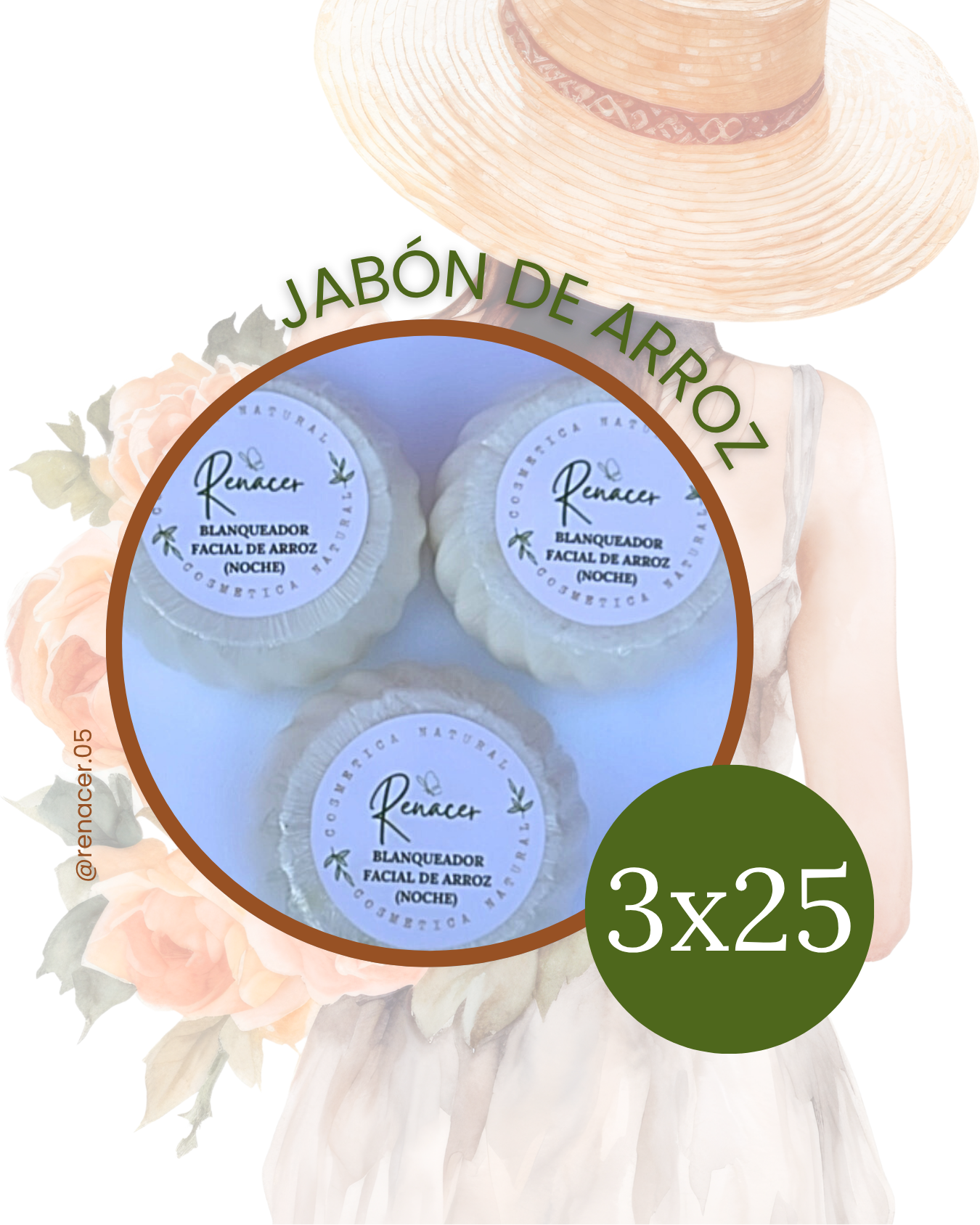 Pack de 3 Jabones Artesanales de Arroz